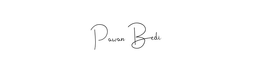 How to make Pawan Bedi name signature. Use Andilay-7BmLP style for creating short signs online. This is the latest handwritten sign. Pawan Bedi signature style 4 images and pictures png