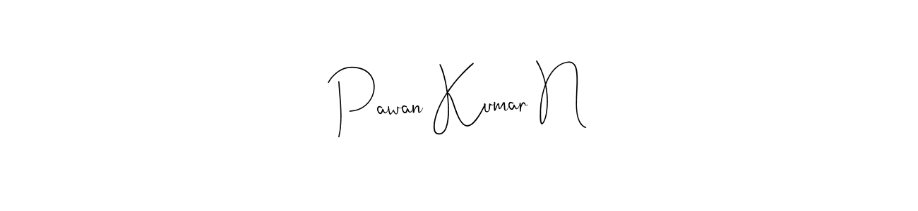 How to make Pawan Kumar N name signature. Use Andilay-7BmLP style for creating short signs online. This is the latest handwritten sign. Pawan Kumar N signature style 4 images and pictures png