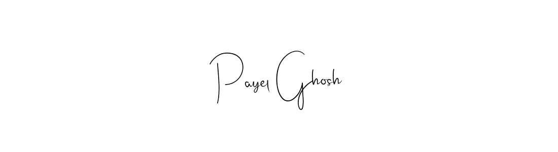How to make Payel Ghosh name signature. Use Andilay-7BmLP style for creating short signs online. This is the latest handwritten sign. Payel Ghosh signature style 4 images and pictures png