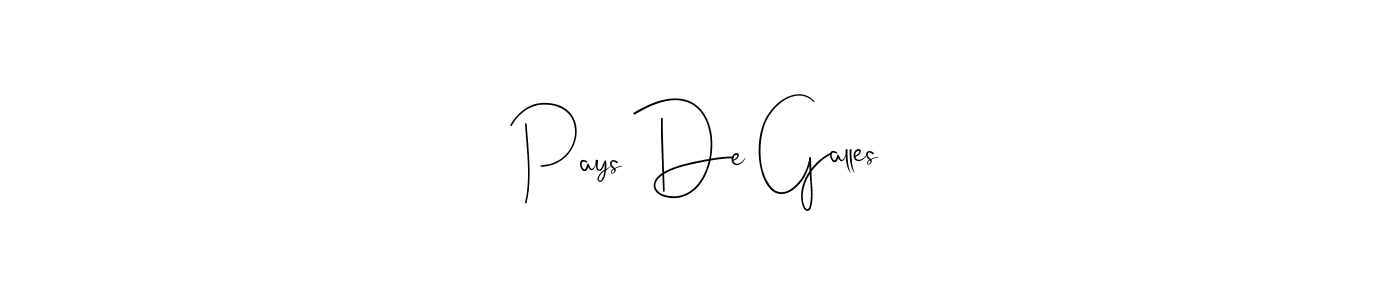 The best way (Andilay-7BmLP) to make a short signature is to pick only two or three words in your name. The name Pays De Galles include a total of six letters. For converting this name. Pays De Galles signature style 4 images and pictures png