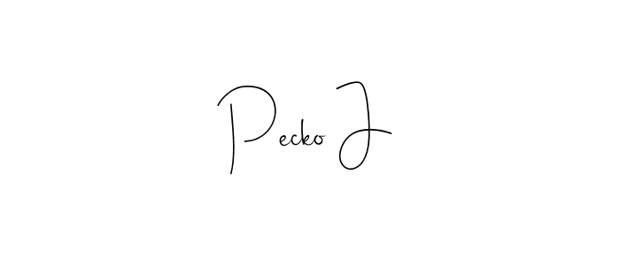 if you are searching for the best signature style for your name Pecko J. so please give up your signature search. here we have designed multiple signature styles  using Andilay-7BmLP. Pecko J signature style 4 images and pictures png