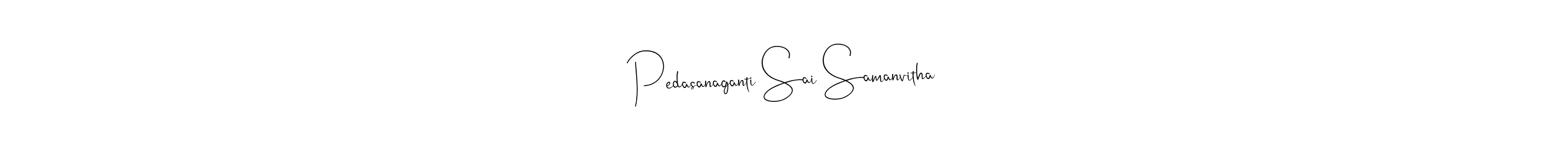 if you are searching for the best signature style for your name Pedasanaganti Sai Samanvitha. so please give up your signature search. here we have designed multiple signature styles  using Andilay-7BmLP. Pedasanaganti Sai Samanvitha signature style 4 images and pictures png