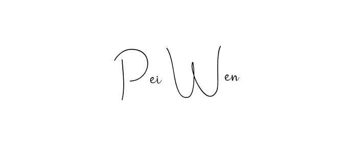 The best way (Andilay-7BmLP) to make a short signature is to pick only two or three words in your name. The name Pei Wen include a total of six letters. For converting this name. Pei Wen signature style 4 images and pictures png