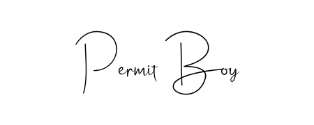 Personalize your online presence with Permit Boy signature rendered in elegant Andilay-7BmLP font. Great for website footers and blogs. Permit Boy signature style 4 images and pictures png