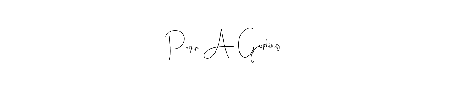 How to make Peter A Golding name signature. Use Andilay-7BmLP style for creating short signs online. This is the latest handwritten sign. Peter A Golding signature style 4 images and pictures png