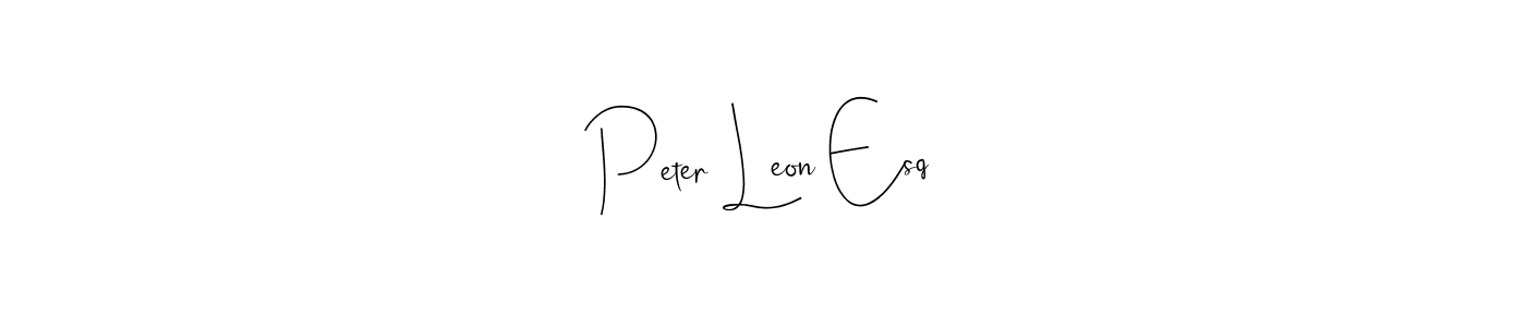 if you are searching for the best signature style for your name Peter Leon Esq. so please give up your signature search. here we have designed multiple signature styles  using Andilay-7BmLP. Peter Leon Esq signature style 4 images and pictures png