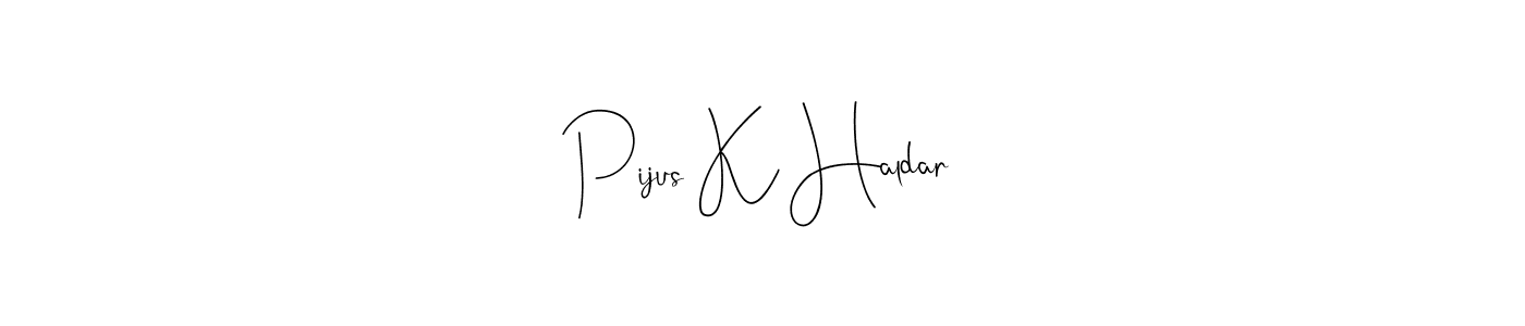 This is the best signature style for the Pijus K Haldar name. Also you like these signature font (Andilay-7BmLP). Mix name signature. Pijus K Haldar signature style 4 images and pictures png