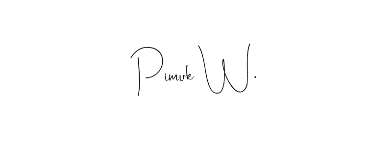 Here are the top 10 professional signature styles for the name Pimuk W.. These are the best autograph styles you can use for your name. Pimuk W. signature style 4 images and pictures png