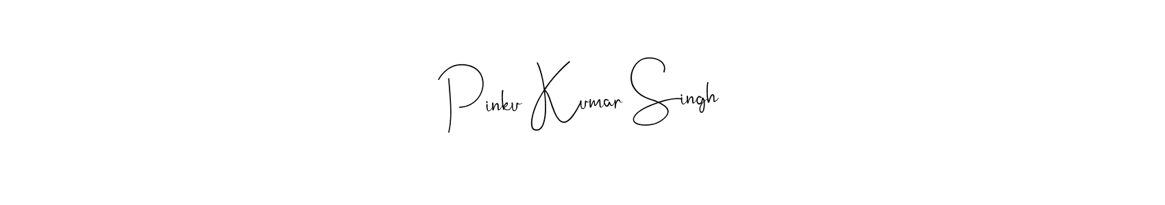 How to make Pinku Kumar Singh name signature. Use Andilay-7BmLP style for creating short signs online. This is the latest handwritten sign. Pinku Kumar Singh signature style 4 images and pictures png