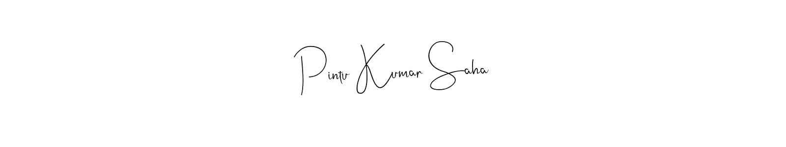 How to make Pintu Kumar Saha name signature. Use Andilay-7BmLP style for creating short signs online. This is the latest handwritten sign. Pintu Kumar Saha signature style 4 images and pictures png