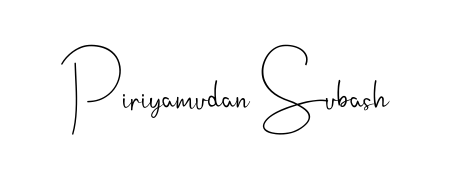 If you are searching for the best signature style for your name Piriyamudan Subash, here we have designed multiple signature styles using Andilay-7BmLP. Piriyamudan Subash signature style 4 images and pictures png