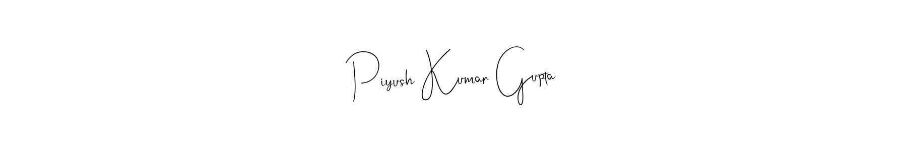 How to make Piyush Kumar Gupta name signature. Use Andilay-7BmLP style for creating short signs online. This is the latest handwritten sign. Piyush Kumar Gupta signature style 4 images and pictures png