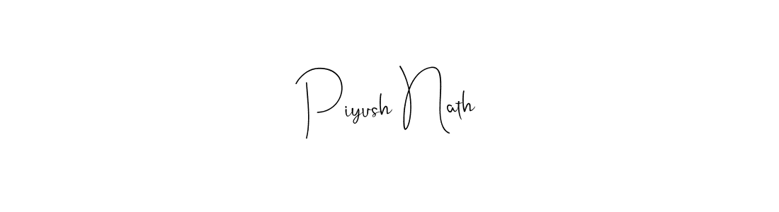 How to make Piyush Nath name signature. Use Andilay-7BmLP style for creating short signs online. This is the latest handwritten sign. Piyush Nath signature style 4 images and pictures png