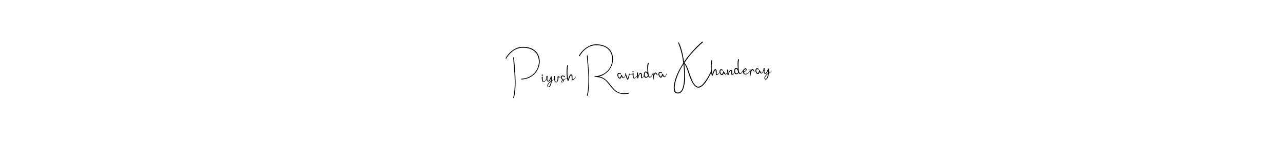 Make a beautiful signature design for name Piyush Ravindra Khanderay. Use this online signature maker to create a handwritten signature for free. Piyush Ravindra Khanderay signature style 4 images and pictures png