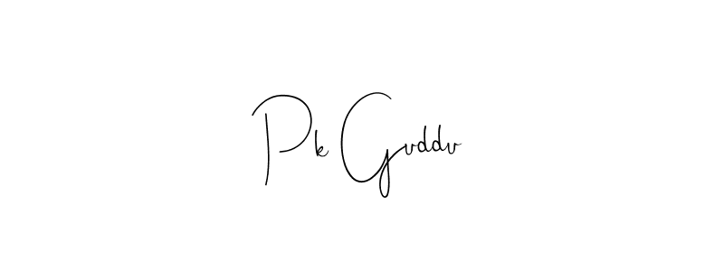 Use a signature maker to create a handwritten signature online. With this signature software, you can design (Andilay-7BmLP) your own signature for name Pk Guddu. Pk Guddu signature style 4 images and pictures png