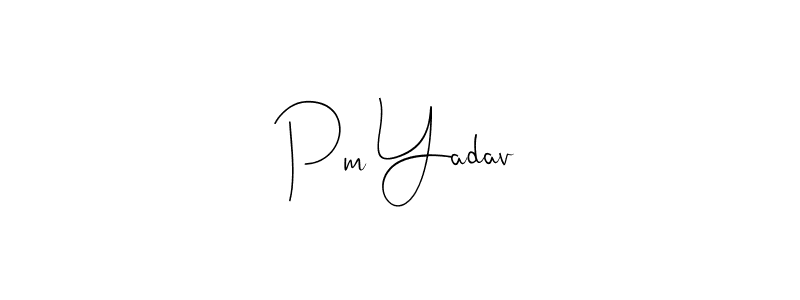 Similarly Andilay-7BmLP is the best handwritten signature design. Signature creator online .You can use it as an online autograph creator for name Pm Yadav. Pm Yadav signature style 4 images and pictures png