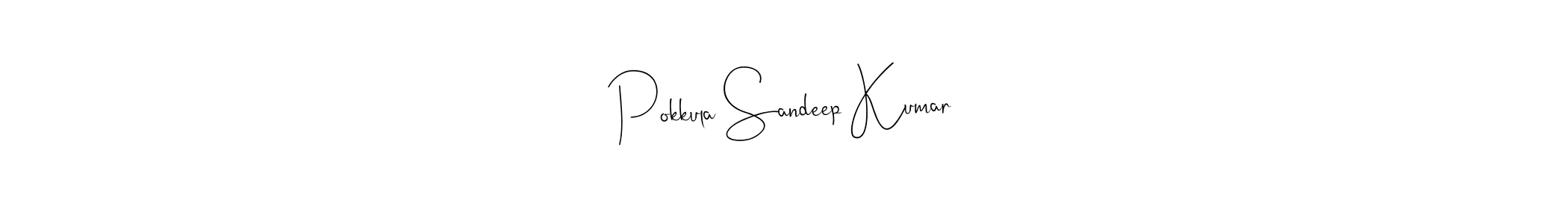 You should practise on your own different ways (Andilay-7BmLP) to write your name (Pokkula Sandeep Kumar) in signature. don't let someone else do it for you. Pokkula Sandeep Kumar signature style 4 images and pictures png