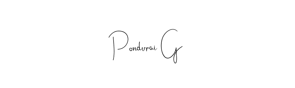 Andilay-7BmLP is a professional signature style that is perfect for those who want to add a touch of class to their signature. It is also a great choice for those who want to make their signature more unique. Get Pondurai G name to fancy signature for free. Pondurai G signature style 4 images and pictures png