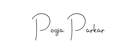 A sleek calligraphic signature for name Pooja Parkar utilizing Andilay-7BmLP styling. Great for adding personal signatures to photos and art. Pooja Parkar signature style 4 images and pictures png