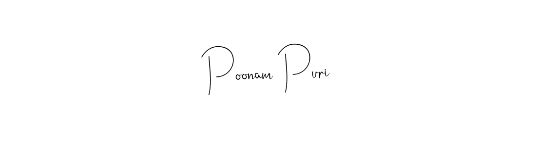 How to make Poonam Puri signature? Andilay-7BmLP is a professional autograph style. Create handwritten signature for Poonam Puri name. Poonam Puri signature style 4 images and pictures png