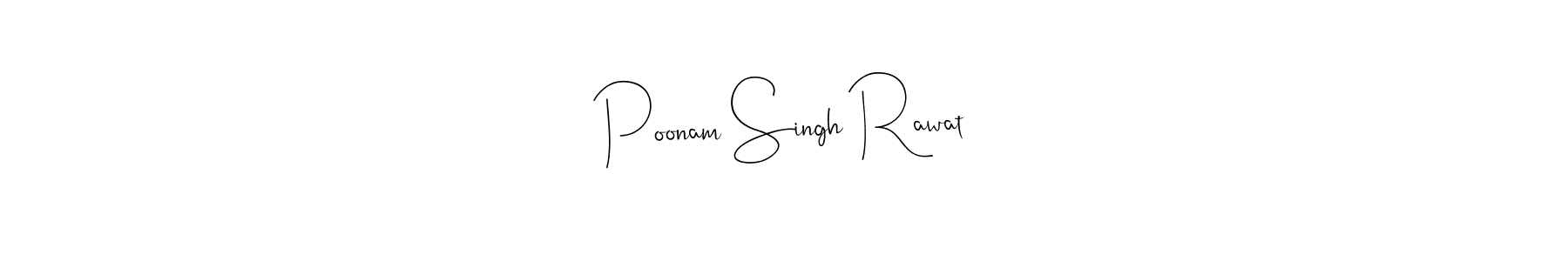 How to make Poonam Singh Rawat name signature. Use Andilay-7BmLP style for creating short signs online. This is the latest handwritten sign. Poonam Singh Rawat signature style 4 images and pictures png