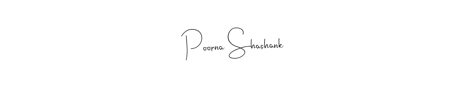 Make a beautiful signature design for name Poorna Shashank. With this signature (Andilay-7BmLP) style, you can create a handwritten signature for free. Poorna Shashank signature style 4 images and pictures png