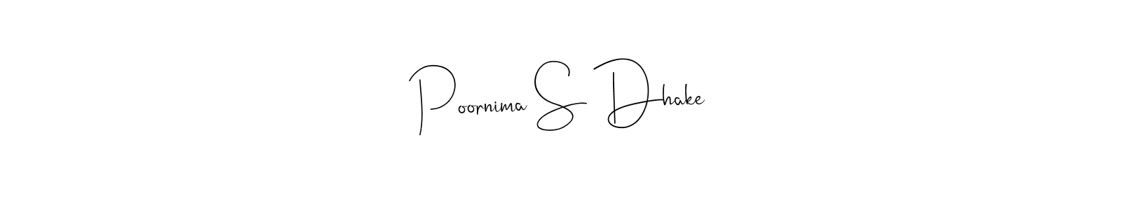 How to Draw Poornima S Dhake signature style? Andilay-7BmLP is a latest design signature styles for name Poornima S Dhake. Poornima S Dhake signature style 4 images and pictures png
