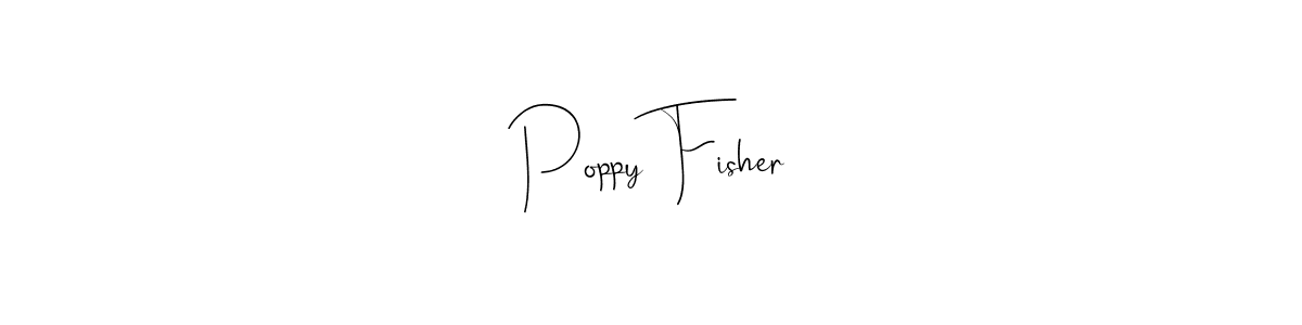 How to make Poppy Fisher name signature. Use Andilay-7BmLP style for creating short signs online. This is the latest handwritten sign. Poppy Fisher signature style 4 images and pictures png