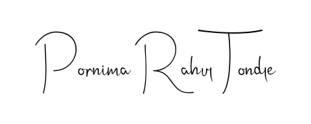Transform the name Pornima Rahul Tondle into a signature masterpiece using Andilay-7BmLP font. Ideal for photographers, artists, and creators looking for watermarks. Pornima Rahul Tondle signature style 4 images and pictures png
