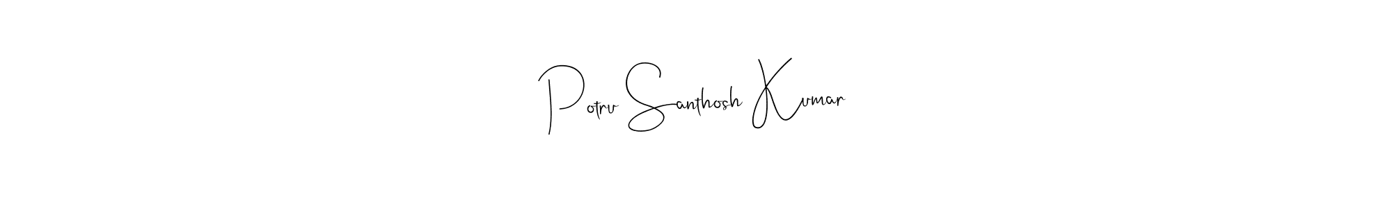 if you are searching for the best signature style for your name Potru Santhosh Kumar. so please give up your signature search. here we have designed multiple signature styles  using Andilay-7BmLP. Potru Santhosh Kumar signature style 4 images and pictures png