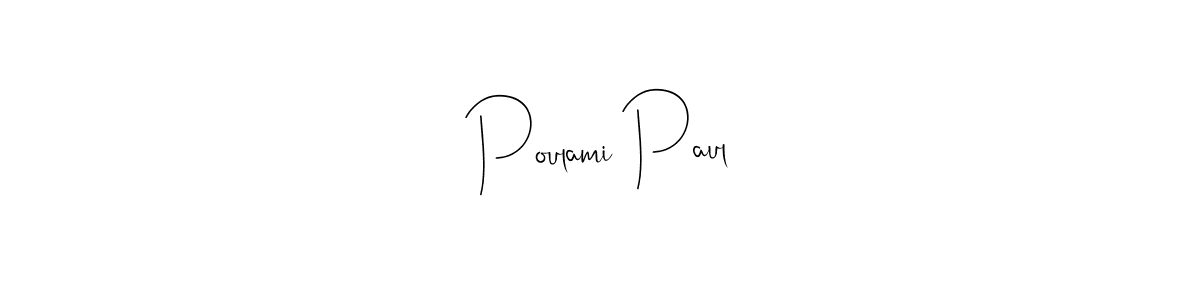 Use a signature maker to create a handwritten signature online. With this signature software, you can design (Andilay-7BmLP) your own signature for name Poulami Paul. Poulami Paul signature style 4 images and pictures png