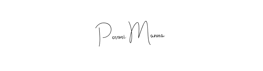 How to make Poumi Manna signature? Andilay-7BmLP is a professional autograph style. Create handwritten signature for Poumi Manna name. Poumi Manna signature style 4 images and pictures png