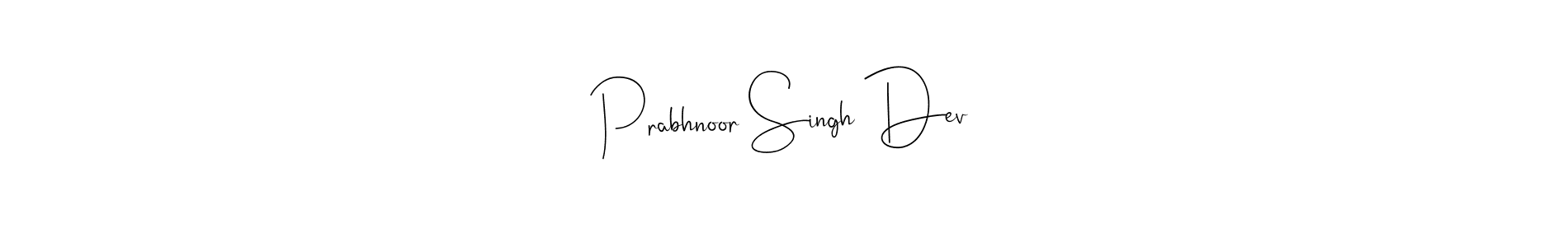 Design your own signature with our free online signature maker. With this signature software, you can create a handwritten (Andilay-7BmLP) signature for name Prabhnoor Singh Dev. Prabhnoor Singh Dev signature style 4 images and pictures png