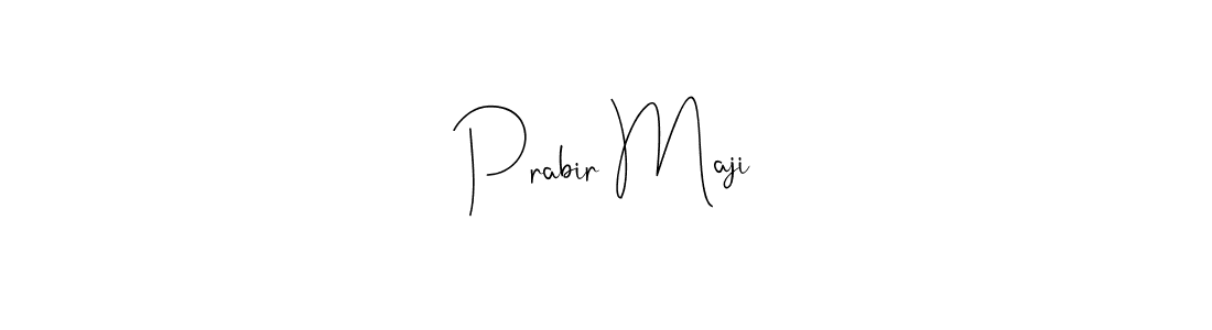 How to make Prabir Maji name signature. Use Andilay-7BmLP style for creating short signs online. This is the latest handwritten sign. Prabir Maji signature style 4 images and pictures png