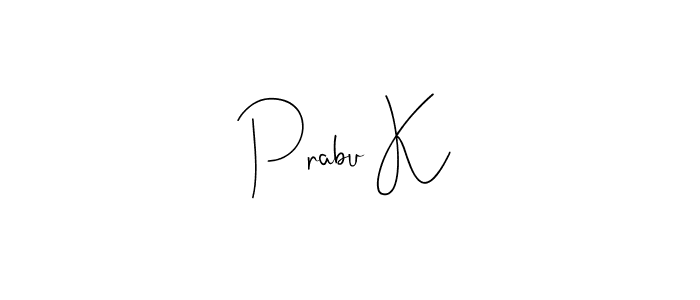 How to make Prabu K name signature. Use Andilay-7BmLP style for creating short signs online. This is the latest handwritten sign. Prabu K signature style 4 images and pictures png