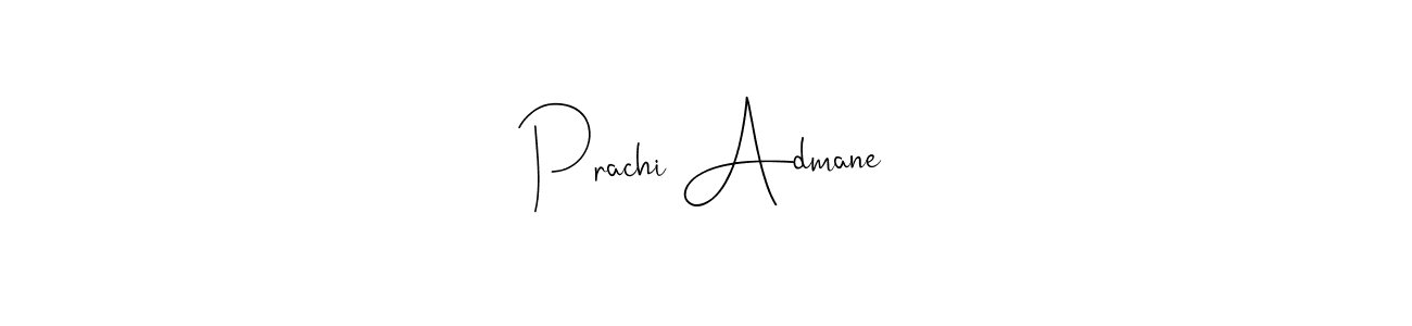 Andilay-7BmLP is a professional signature style that is perfect for those who want to add a touch of class to their signature. It is also a great choice for those who want to make their signature more unique. Get Prachi Admane name to fancy signature for free. Prachi Admane signature style 4 images and pictures png