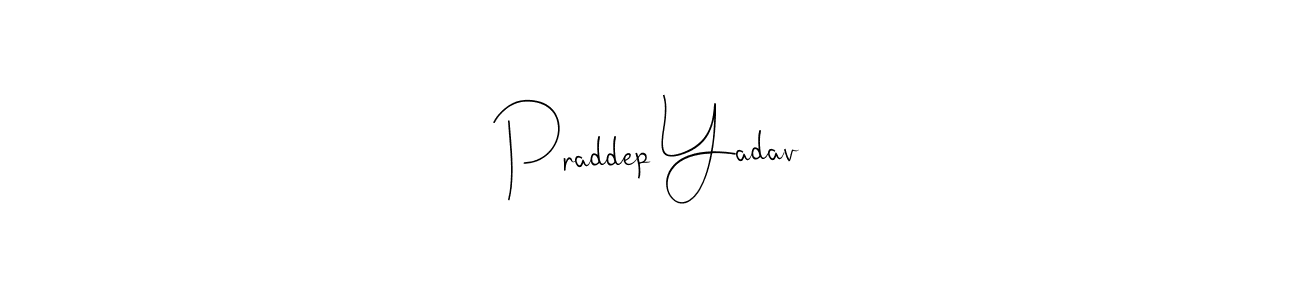 if you are searching for the best signature style for your name Praddep Yadav. so please give up your signature search. here we have designed multiple signature styles  using Andilay-7BmLP. Praddep Yadav signature style 4 images and pictures png