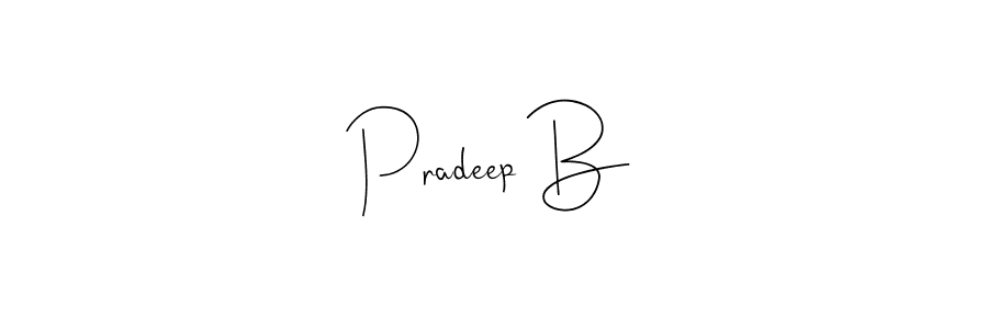 The best way (Andilay-7BmLP) to make a short signature is to pick only two or three words in your name. The name Pradeep B include a total of six letters. For converting this name. Pradeep B signature style 4 images and pictures png