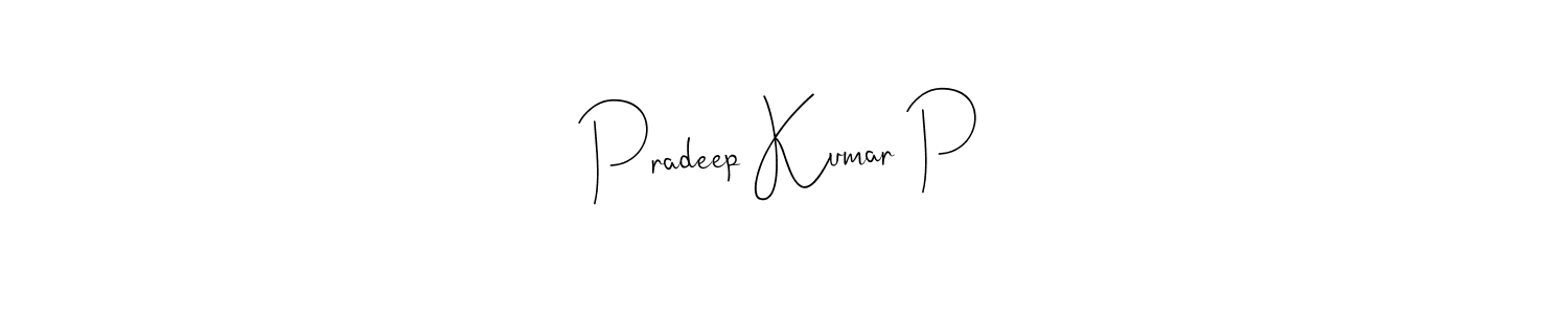 It looks lik you need a new signature style for name Pradeep Kumar P. Design unique handwritten (Andilay-7BmLP) signature with our free signature maker in just a few clicks. Pradeep Kumar P signature style 4 images and pictures png
