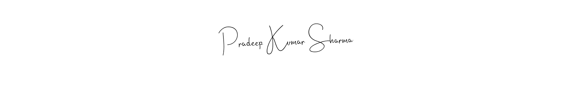 How to make Pradeep Kumar Sharma name signature. Use Andilay-7BmLP style for creating short signs online. This is the latest handwritten sign. Pradeep Kumar Sharma signature style 4 images and pictures png