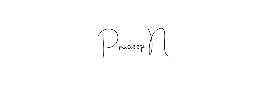 Make a beautiful signature design for name Pradeep N. Use this online signature maker to create a handwritten signature for free. Pradeep N signature style 4 images and pictures png