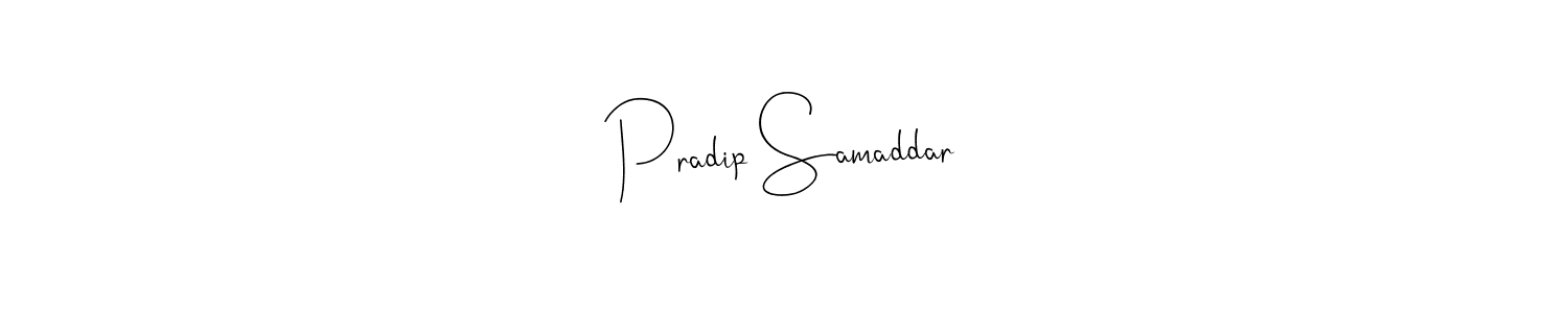 Make a short Pradip Samaddar signature style. Manage your documents anywhere anytime using Andilay-7BmLP. Create and add eSignatures, submit forms, share and send files easily. Pradip Samaddar signature style 4 images and pictures png