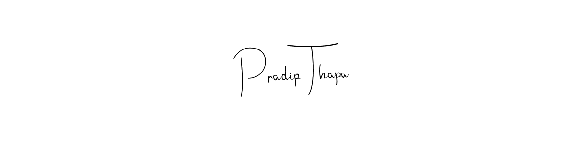How to make Pradip Thapa name signature. Use Andilay-7BmLP style for creating short signs online. This is the latest handwritten sign. Pradip Thapa signature style 4 images and pictures png