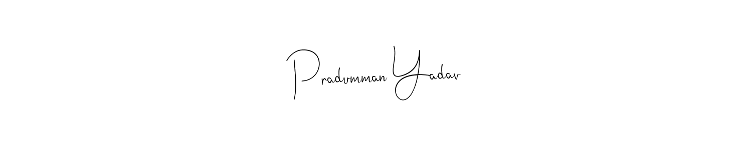 Andilay-7BmLP is a professional signature style that is perfect for those who want to add a touch of class to their signature. It is also a great choice for those who want to make their signature more unique. Get Pradumman Yadav name to fancy signature for free. Pradumman Yadav signature style 4 images and pictures png