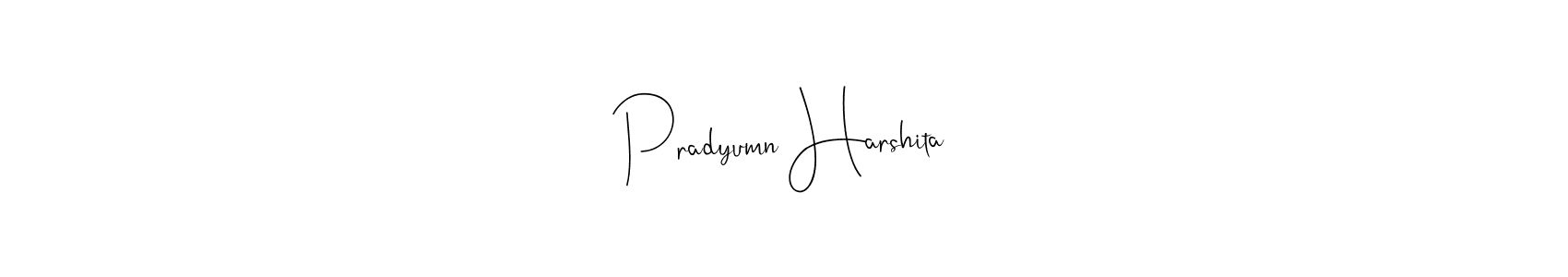 Pradyumn Harshita stylish signature style. Best Handwritten Sign (Andilay-7BmLP) for my name. Handwritten Signature Collection Ideas for my name Pradyumn Harshita. Pradyumn Harshita signature style 4 images and pictures png