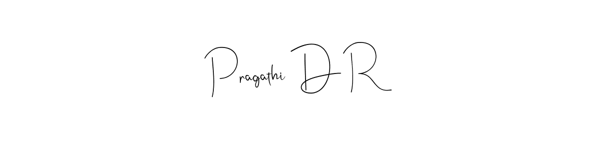 The best way (Andilay-7BmLP) to make a short signature is to pick only two or three words in your name. The name Pragathi D R include a total of six letters. For converting this name. Pragathi D R signature style 4 images and pictures png