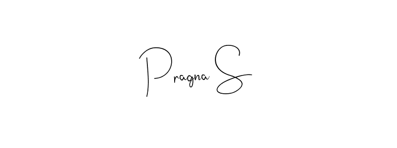 How to make Pragna S name signature. Use Andilay-7BmLP style for creating short signs online. This is the latest handwritten sign. Pragna S signature style 4 images and pictures png
