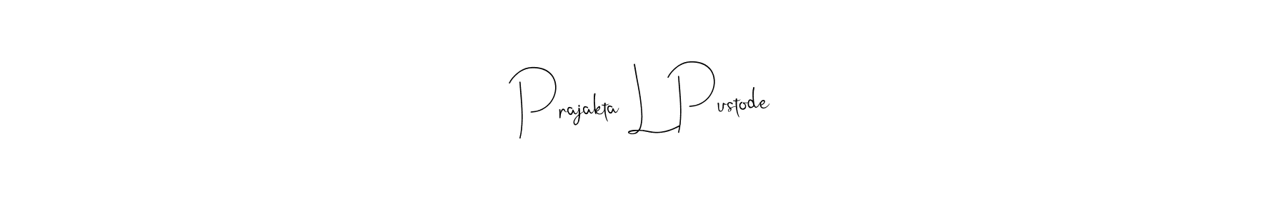 You should practise on your own different ways (Andilay-7BmLP) to write your name (Prajakta L Pustode) in signature. don't let someone else do it for you. Prajakta L Pustode signature style 4 images and pictures png