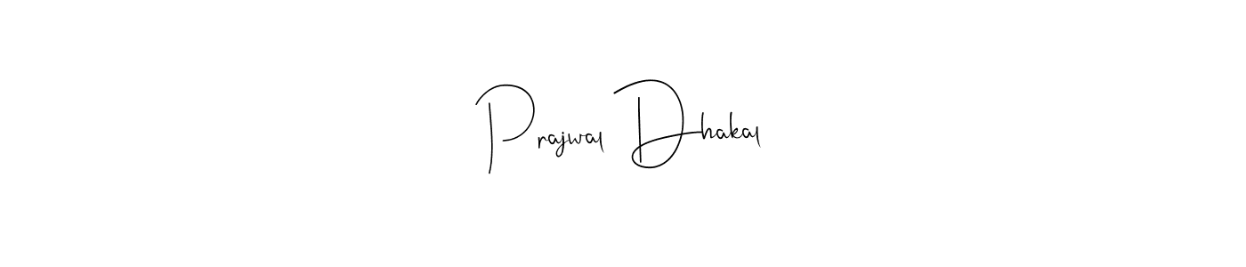 How to make Prajwal Dhakal name signature. Use Andilay-7BmLP style for creating short signs online. This is the latest handwritten sign. Prajwal Dhakal signature style 4 images and pictures png
