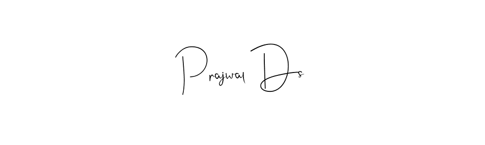 if you are searching for the best signature style for your name Prajwal Ds. so please give up your signature search. here we have designed multiple signature styles  using Andilay-7BmLP. Prajwal Ds signature style 4 images and pictures png